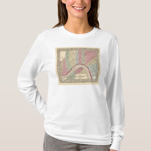Mitchell著ニュー・オーリンズの地図 Tシャツ (正面)