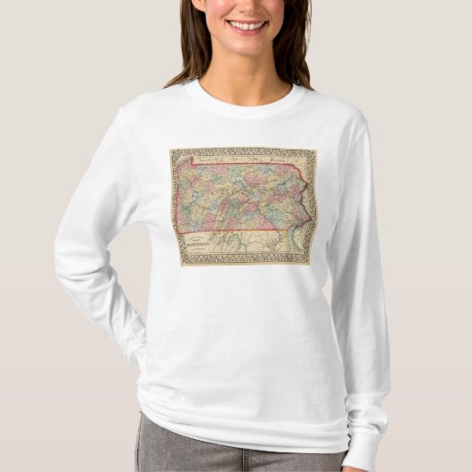 Mitchell著ペンシルバニアの地図 Tシャツ (正面)