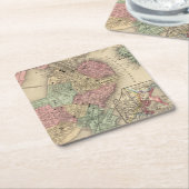 Mitchell著ボストン地図 スクエアペーパーコースター (アングル)