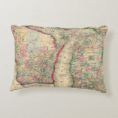 Mitchell著ミシガン州、ウィスコンシンの地図 アクセントクッション (裏面)