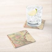 Mitchell著ミネソタの地図 スクエアペーパーコースター (インサイチュ)