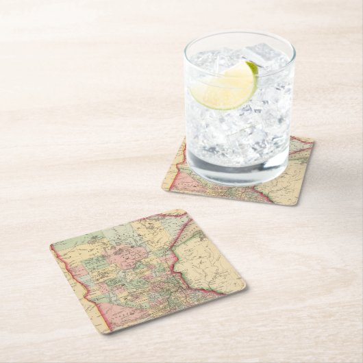 Mitchell著ミネソタの地図 スクエアペーパーコースター (インサイチュ)