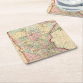 Mitchell著ミネソタの地図 スクエアペーパーコースター (アングル)