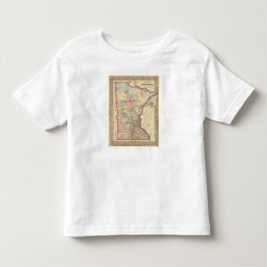 Mitchell著ミネソタの地図 トドラーTシャツ (正面)