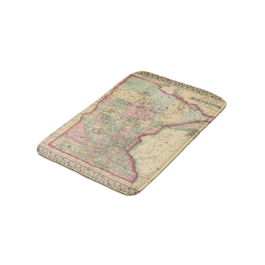 Mitchell著ミネソタの地図 バスマット (アングル)