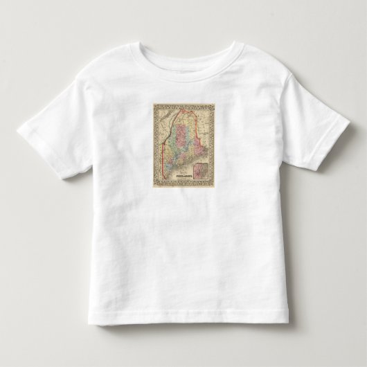 Mitchell著メインの地図 トドラーTシャツ (正面)