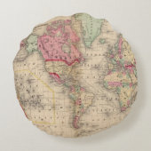 Mitchell著世界のメルカトルのprojの地図 ラウンドクッション (裏面)