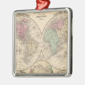 Mitchell著世界半球の地図 メタルオーナメント (左)