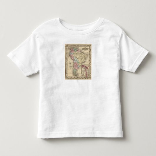Mitchell著南アメリカの地図 トドラーTシャツ (正面)