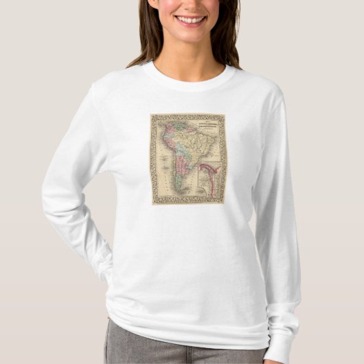 Mitchell著南アメリカの地図 Tシャツ (正面)