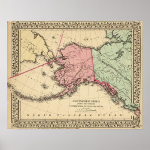 Mitchell著NWアメリカの地図 ポスター