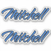 Mitchell Name blue Aufkleber Sticker Stickerset シール (正面)