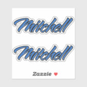 Mitchell Name blue Aufkleber Sticker Stickerset シール (シート)