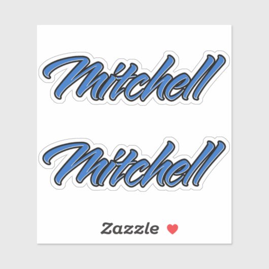 Mitchell Name blue Aufkleber Sticker Stickerset シール (シート)