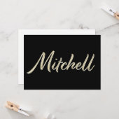 Mitchell Name white gold Handwriting Karte カード (正面/裏面インサイチュ)