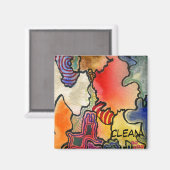 "Mite and Tite"抽象芸術食洗機状態磁石 マグネット (正面/裏面)