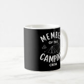 Mitglied der Camping Crew lustig コーヒーマグカップ (正面右)