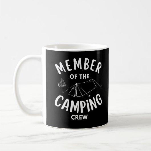 Mitglied der Camping Crew lustig コーヒーマグカップ (左)
