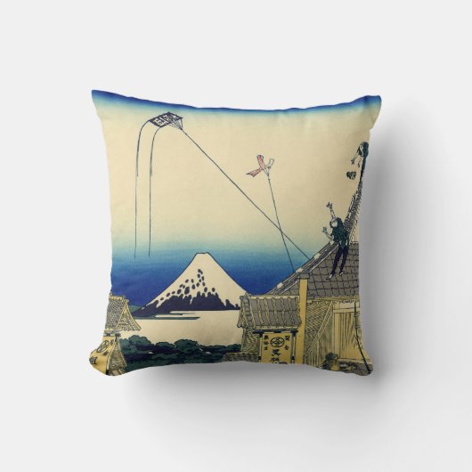 Mitsuiの店富士山のヴィンテージのスケッチ クッション (正面)