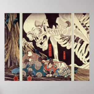 Mitsukini Defying the Skeleton Spectre, c.1845 ポスター