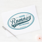 Mitt Romney氏のSwoosh大統領への投票(Blue Oval) 楕円形シール (封筒)