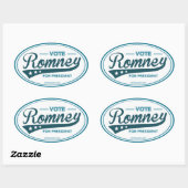 Mitt Romney氏のSwoosh大統領への投票(Blue Oval) 楕円形シール (シート)