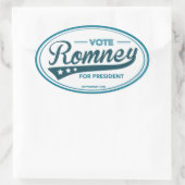 Mitt Romney氏のSwoosh大統領への投票(Blue Oval) 楕円形シール (バッグ)
