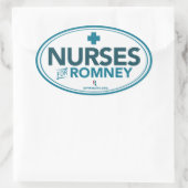 Mitt Romney 2012のナース（オーバルステッカー） 楕円形シール (バッグ)