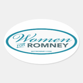 Mitt Romney 2012用の女性（白い楕円形のステッカー） 楕円形シール
