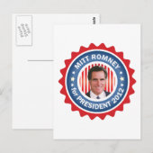 Mitt Romney 2012米国大統領向け ポストカード (正面/裏面)