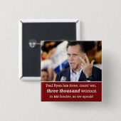 Mitt Romney "Binder Full of Women"ボタン 缶バッジ (正面&裏面)