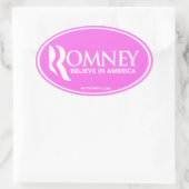 Mitt Romney In America (信じPink Oval Sticker) 楕円形シール (バッグ)