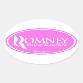 Mitt Romney In America (信じPink Oval Sticker) 楕円形シール