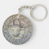 Mittelalterliches Metzger Relief mit Kuh und Bulle キーホルダー (裏面)