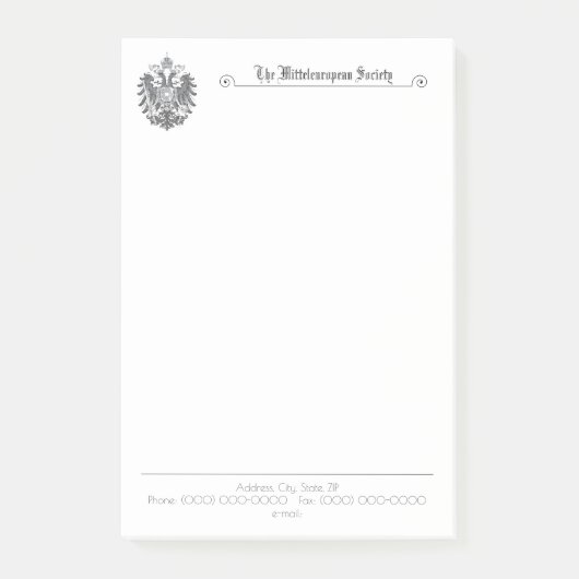 Mitteleuropean Society垂直ポストイットノート ポストイット (正面)