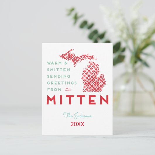 Mitten MIからの温かく穏やかな挨拶 シーズンポストカード (スタンド正面)