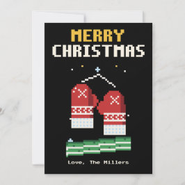 Mittens Pixel Art Christmas Card シーズンカード