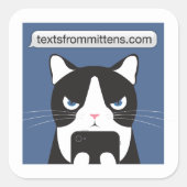 Mittens Stickerの文字 スクエアシール (正面)
