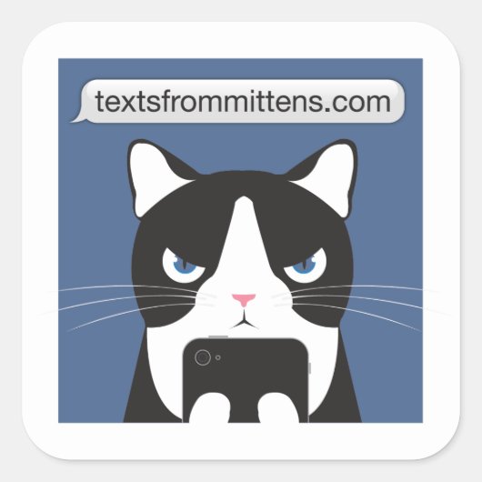 Mittens Stickerの文字 スクエアシール (正面)
