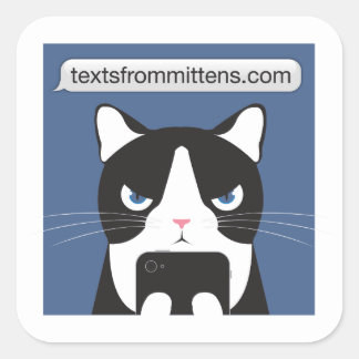 Mittens Stickerの文字 スクエアシール