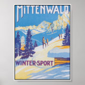 Mittenwald Germany Vintage Travel Poster ポスター (正面)