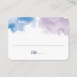 MITZVAH modern elegant watercolor blue purple 名刺