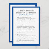 MITZVAH service info questions advice blue gray 招待状 (正面/裏面)