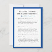 MITZVAH service info questions advice blue gray 招待状 (正面)