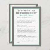 MITZVAH service information questions advice green 招待状 (正面/裏面)