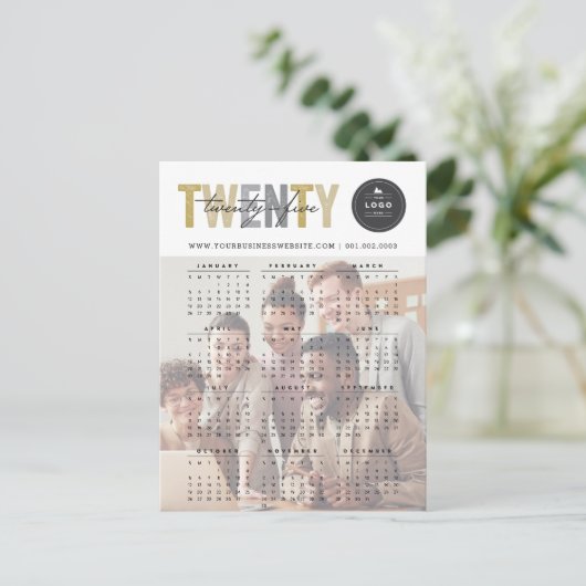 Mixはっきりしたタイポグラフィ2025カレンモダンダー写真 シーズンポストカード (スタンド正面)