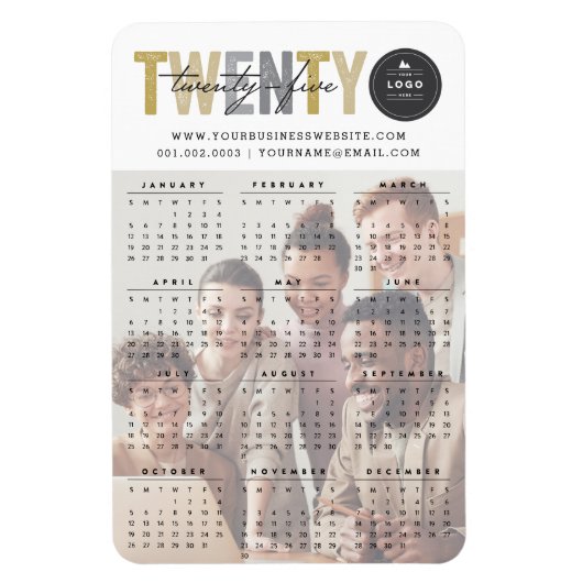 Mixはっきりしたタイポグラフィ2025カレンモダンダー写真 マグネット (縦)