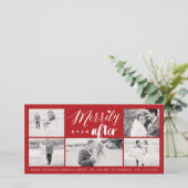 Mixタイポグラフィの4枚の写真結婚をMerry Ever After シーズンカード (スタンド正面)