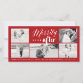 Mixタイポグラフィの4枚の写真結婚をMerry Ever After シーズンカード (正面)