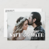 Mixタイポグラフィクラシックフォト日付の保存 案内ポストカード (正面/裏面)